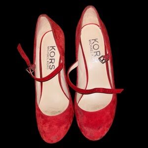Michael Kors Red Suede Heels